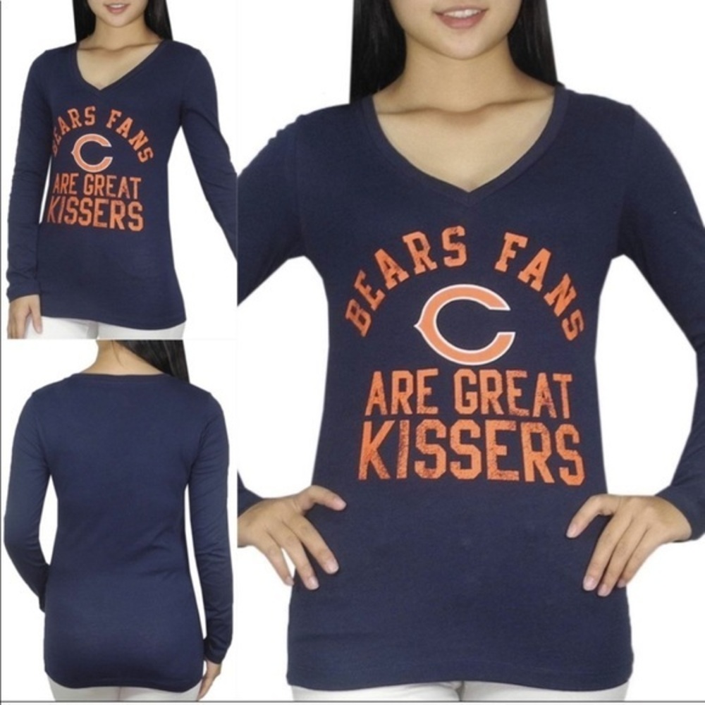 Navy Chicago Bears Football NFL Long Sleev…